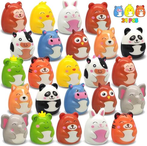 Goodie Bags Stuffers for Kids - 24PCS Animal Squishy Toys Party Favors, Slow Rising Fidget Toy Stress Relief, Pinata Stuffers, Classroom Treasure Chest Prizes Birthday Gifts for Boys Girls in Saudi Arabia