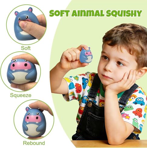 Goodie Bags Stuffers for Kids - 24PCS Animal Squishy Toys Party Favors, Slow Rising Fidget Toy Stress Relief, Pinata Stuffers, Classroom Treasure Chest Prizes Birthday Gifts for Boys Girls in Saudi Arabia