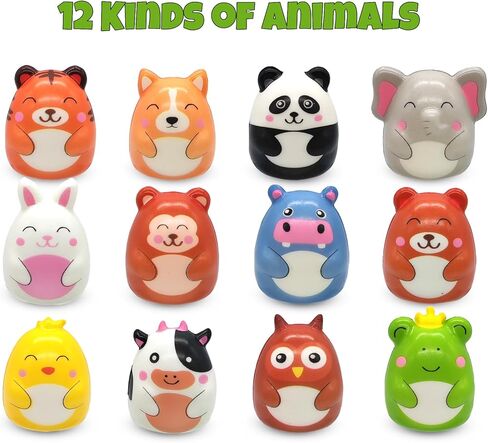 Goodie Bags Stuffers for Kids - 24PCS Animal Squishy Toys Party Favors, Slow Rising Fidget Toy Stress Relief, Pinata Stuffers, Classroom Treasure Chest Prizes Birthday Gifts for Boys Girls in Saudi Arabia