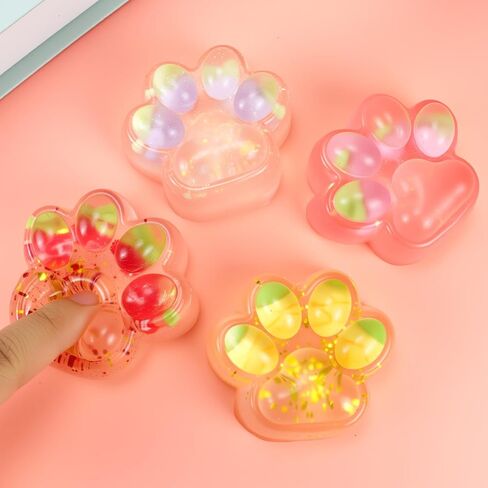 4 Packs Cat Paw Squishies Fidget Toys, Big Squishy Cat Paw, Paw Squeeze Toy for Stress Relief and Relax, Sticky Squishies Fidget Toys for Party Favors Novelty Things Birthday Gift in Saudi Arabia