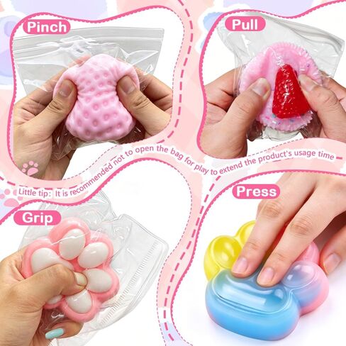14Pcs Taba Squishies Toys, Cute Taba Fufu Squishy Toy Stress Relief Toys Sensory for Kids Adults, Squeeze Toys for Anxiety, Party Favors, Birthday Gifts, Classroom Prizes in Kuwait