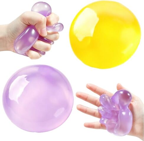 2 PCS Coconut Oil Squishy – Formable No-Rebound Stress Relief Balls, Sensory Fidget Toys for Study Work & Relaxation, Calming Desk Decor Anxiety Relief Gifts for Kids & Adults(Blue+Pink) in Saudi Arabia