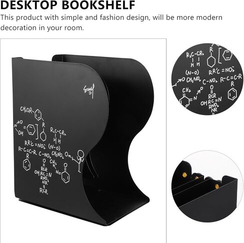 CALLARON Retractable Desktop Book Rack Adjustable Table Book Holder Black Expandable Bookshelf Clip for Student Desk Organization in Kuwait