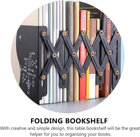 Retractable Folding Desktop Book Holder Adjustable Table Bookshelf Organizer Creative Black Student Desk Book Rack for Reading in Kuwait