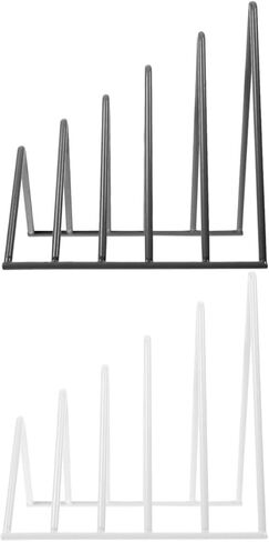 2pcs Iron Triangle Bookends File Organizer Desk Storage Rack Metal Desktop Book Holder for Heavy Books Office Workspace Organizer in Kuwait