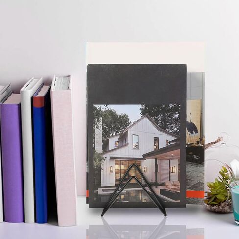 2pcs Iron Triangle Bookends File Organizer Desk Storage Rack Metal Desktop Book Holder for Heavy Books Office Workspace Organizer in Kuwait