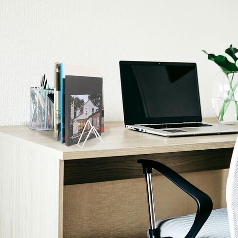 2pcs Iron Triangle Bookends File Organizer Desk Storage Rack Metal Desktop Book Holder for Heavy Books Office Workspace Organizer in Kuwait
