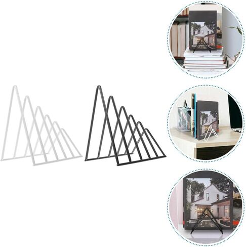 2pcs Iron Triangle Bookends File Organizer Desk Storage Rack Metal Desktop Book Holder for Heavy Books Office Workspace Organizer in Kuwait