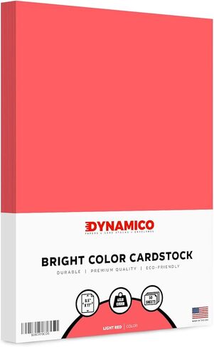Light Red Bright Color Cardstock Paper – Great for Arts & Crafts, Scrapbooking, Flyers, Posters | Medium Weight Card Stock 65lb (176gsm) Cover Card Stock | 8.5 x 11" | 50 Sheets in Saudi Arabia