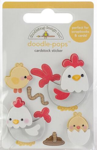DOODLEBUG DESIGN INC. DOODLE-POPS 3D STCKR HEN/CHICKS، الولايات المتحدة: مقاس واحد، Hen & Chicks in Kuwait