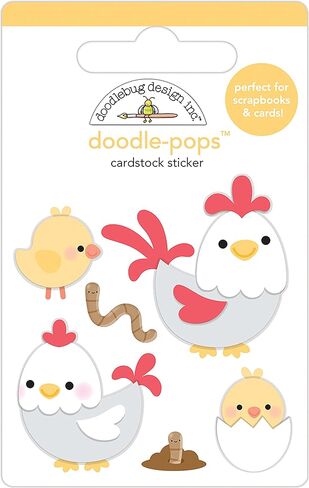 DOODLEBUG DESIGN INC. DOODLE-POPS 3D STCKR HEN/CHICKS، الولايات المتحدة: مقاس واحد، Hen & Chicks in Kuwait