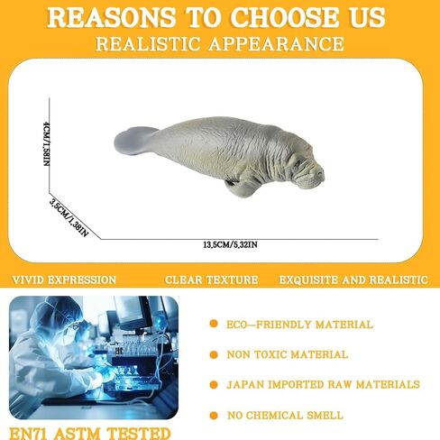 Hollow Manatee Figurine – Realistic Gentle Sea Animal Figurines for Kids, Educational Ocean Life Model, Cake Topper & Marine Display in Saudi Arabia