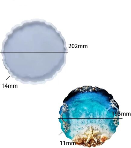 7.8inches Silicone Tray Mold,Geode Silicone Mold for Resin, Irregular Shaped Round Resin Tray Molds for Jewelry Holder,Home Decoration in Saudi Arabia