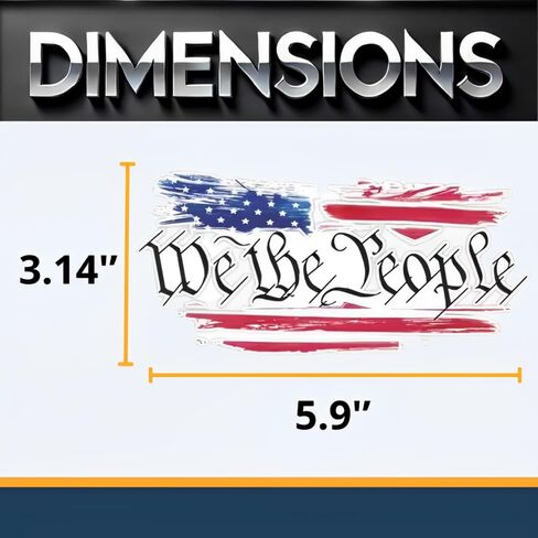 ملصقات العلم الأمريكي We The People، شارات وطنية، مجموعة من قطعتين مقاس 5.9 بوصة × 3.14 بوصة in Kuwait