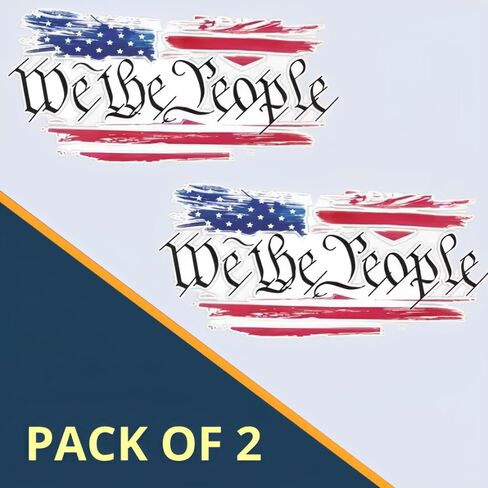 ملصقات العلم الأمريكي We The People، شارات وطنية، مجموعة من قطعتين مقاس 5.9 بوصة × 3.14 بوصة in Kuwait