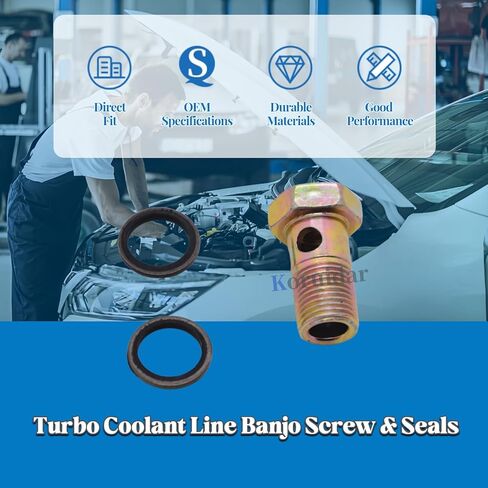 3963991 4944257 Turbo Coolant Line Banjo Screw & Seals Compatible with Dodge Cummins 6.7L 2007.5-2020 Compatible with Ram 2500 3500 4500 5500 Connector Screw Bolt Kit in Saudi Arabia