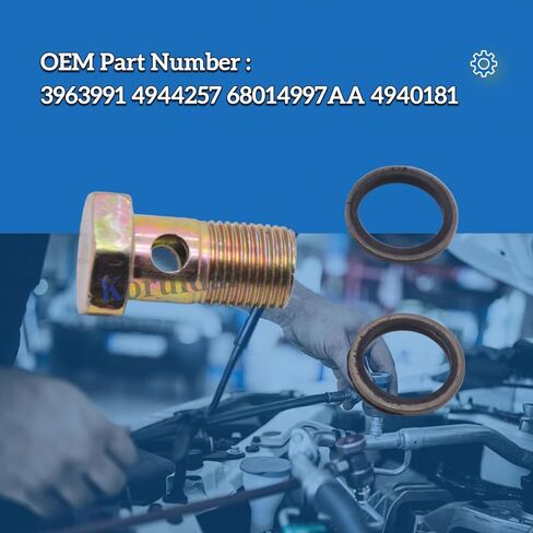 3963991 4944257 Turbo Coolant Line Banjo Screw & Seals Compatible with Dodge Cummins 6.7L 2007.5-2020 Compatible with Ram 2500 3500 4500 5500 Connector Screw Bolt Kit in Saudi Arabia