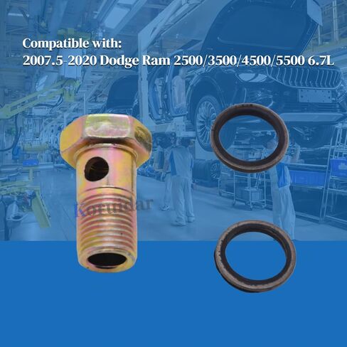 3963991 4944257 Turbo Coolant Line Banjo Screw & Seals Compatible with Dodge Cummins 6.7L 2007.5-2020 Compatible with Ram 2500 3500 4500 5500 Connector Screw Bolt Kit in Saudi Arabia