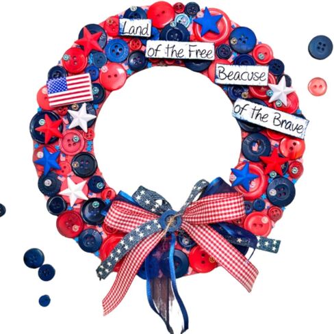 Buttons Galore and More Patriotic Wreath DIY Craft Kit in Kuwait