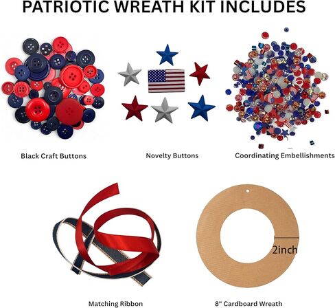 Buttons Galore and More Patriotic Wreath DIY Craft Kit in Kuwait