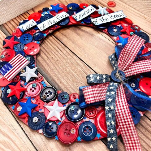 Buttons Galore and More Patriotic Wreath DIY Craft Kit in Kuwait