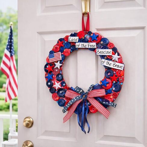 Buttons Galore and More Patriotic Wreath DIY Craft Kit in Kuwait