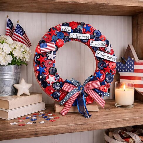 Buttons Galore and More Patriotic Wreath DIY Craft Kit in Kuwait