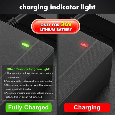 36V Lithium Battery Charger, ETL Certified 42V 2A Charger for Electric Scooter Hoverboard Ebike, Compatible with Gotrax,Jetson,Ninebot,Volpam,Segway, Sisigad,Hover 1 (for 36V Lithium Batteries only) in Saudi Arabia