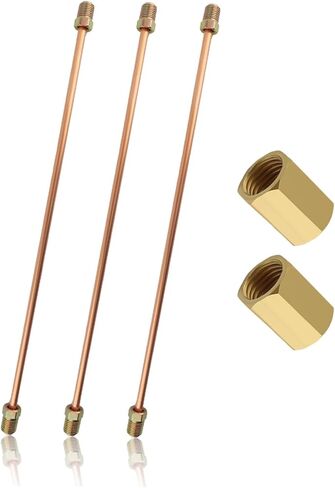 3PCS 3/16 Brake Line,Flexible Rear Brake Line Kit with Inverted Dual Connectors & 2 Brakes Lines Fittings,Universal Nickel Copper Brakes Lines 3/16 Replacement Car Accessories in Kuwait