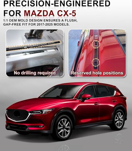 Lockable Roof Rack System for Mazda CX5 2017-2025, 265 lbs Cross Bars & Side Rails, No Drilling, Aluminum Alloy, Low Profile Black in Kuwait