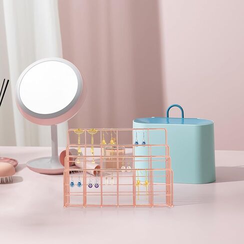 VILLCASE Rose Gold Desktop Mail Organizer, 3 Slot Metal Storage Rack for Letters, Magazines, and Files, Stylish Book Holder in Kuwait