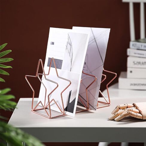 Ipetboom Rose Gold Iron Desktop Book Rack Storage Organizer for Office Home Workspace Decor in Kuwait