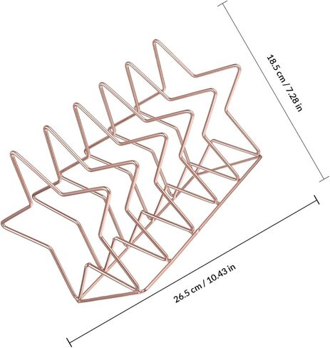 Gadpiparty Metal Book Rack Iron Storage Rack Rose Gold Desktop Bookshelf Organizer for Office Home Desk Decor in Kuwait