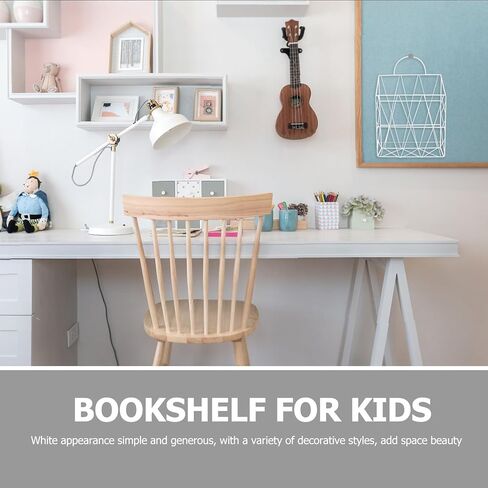 TEHAUX Wall Mounted Iron Book Rack White Single Layer Wear-Resistant Home Wall Rack Decorative Book Organizer for Bedroom and Office in Kuwait