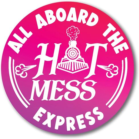 ملصق مغناطيسي Magnet Me Up Funny Hot Mess Express Crazy Magnet، مقاس 5 بوصات، مغناطيس سيارات شديد التحمل لسيارة شاحنة الدفع الرباعي، لهؤلاء السائقين المحمومين، صنع في الولايات المتحدة الأمريكية in Kuwait