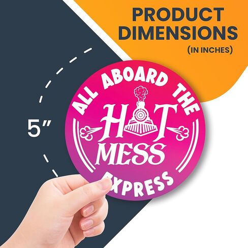 ملصق مغناطيسي Magnet Me Up Funny Hot Mess Express Crazy Magnet، مقاس 5 بوصات، مغناطيس سيارات شديد التحمل لسيارة شاحنة الدفع الرباعي، لهؤلاء السائقين المحمومين، صنع في الولايات المتحدة الأمريكية in Kuwait