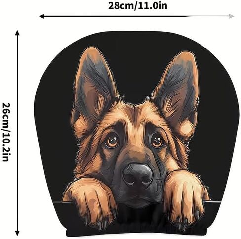 2pcs Border Collie Sheepdog Print Car Headrest Covers - Working Dog Design Seat Protectors with Universal Elastic Fit - Washable Auto Accessories for Urban Commuting All-Season Use in Kuwait