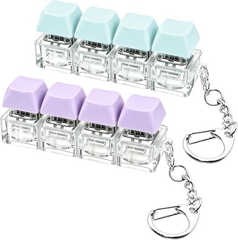2 PCS Keyboard Fidget Toy, Keyboard Fidget Keychain 4-in-1 Keyboard Decompression Button Finger Clicker Toys, Button Stress Relief Fidget Gifts to Relief Stress (Purple Blue) in Saudi Arabia