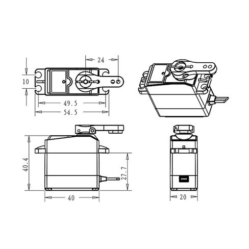 35kg.cm Digital Servo Remote Control Servo Metal Gear 25T Arm Suitable for 1/8 1/10 1/12(1x35kg 270 Degree) in Saudi Arabia