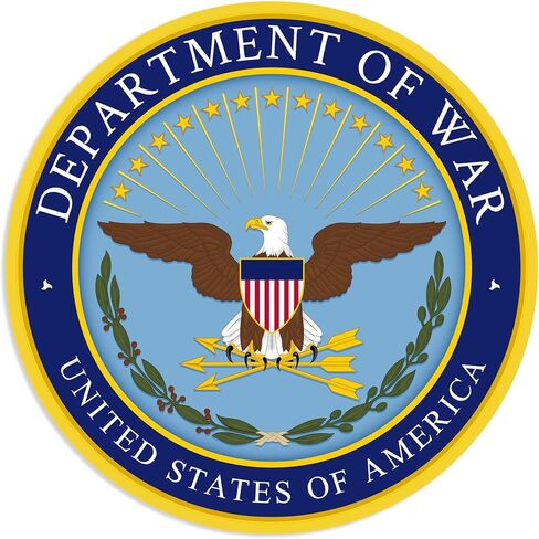 ملصق دائري لمكتب وزارة الحرب الرسمية (شعار US DOW dept شارة الفينيل لشاحنة السيارة أو الكمبيوتر المحمول) مرخص من الجيش الأمريكي in Kuwait