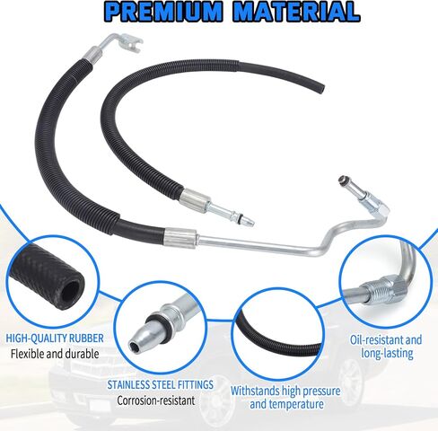 Power Steering Pressure & Return Hoses for Cadillac Escalade 2007-2011|for Chevrolet Avalanche 2007-2012|for GMC Sierra 1500 2007-2012|for GMC Yukon 2007-2011 - Replaces 3402221 3402322, H80617 in Kuwait