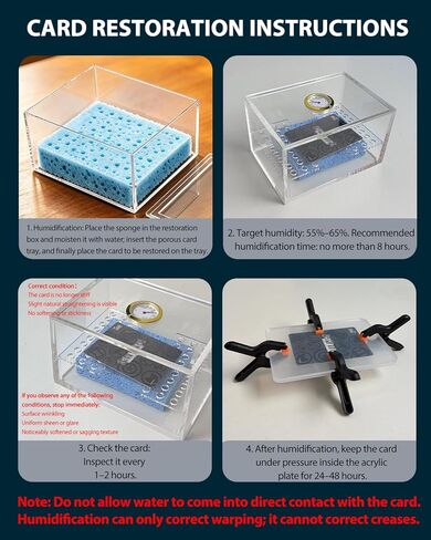 TCG Acrylic Humidor Repair Kit Protect Fix Bent Cards Flatten Lifted Edges Accessories Trading Card Restoration Tool for Trading Card Care Kit Restoration - Improve Card Grading in Saudi Arabia