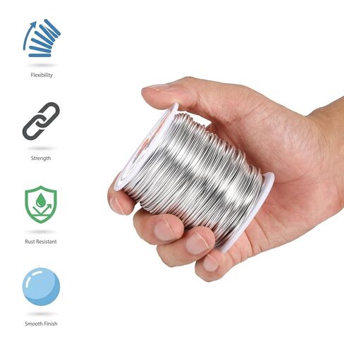 Aluminum Craft Wire 16 Gauge(1.5 mm)–164 FT(50 M)+18 Gauge (1.0 mm) 32.8FT (10 M) KSVZS Anodized Aluminum Wire,Flexible Metal Wire for Crafts,Sculpting,Jewelry Making,Armature and DIY Crafts(Silver) in Saudi Arabia