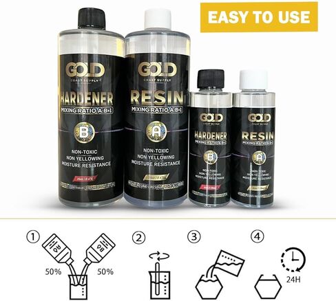 Epoxy Resin 64 oz for Arts, Crafts, Casting Coating - Crystal Clear, Self-Leveling, Non-Toxic, No BPA (32 oz Resin + 32 oz Hardener) (1.88L) in Saudi Arabia