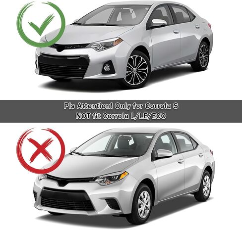 استبدال طقم مصد الجسم الأمامي لـ 2014 2015 2016 Toyota Corolla S المصد الأمامي العلوي والسفلي للشبكة Assy + ضوء الضباب مع أغطية الحافة 7 قطع من الملحقات in Kuwait