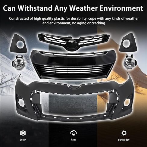 استبدال طقم مصد الجسم الأمامي لـ 2014 2015 2016 Toyota Corolla S المصد الأمامي العلوي والسفلي للشبكة Assy + ضوء الضباب مع أغطية الحافة 7 قطع من الملحقات in Kuwait