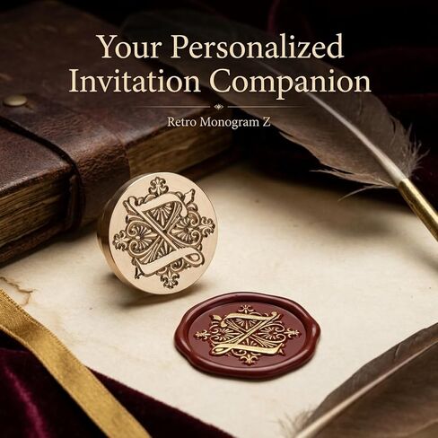 Initial Alphabet Wax Seal Stamp Z, Vintage Wax Seal Stamp Letter with Removable Brass Head and Wooden Handle, Classic Retro Sealing Wax Stamp for Wedding Invitations, Greeting Cards in Saudi Arabia