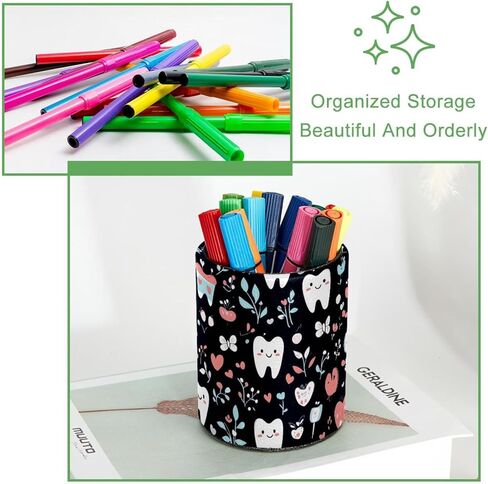 Cute Dental (89) Pen Pencil Holder Cup, Makeup Brush Storage Organizer, Desk Accessories Holder Desktop Stationery Organizer for Office School Home in Kuwait