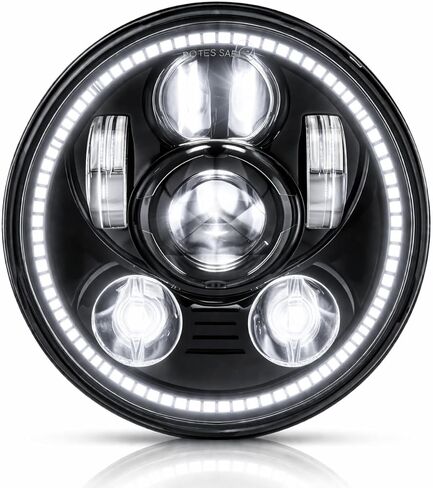 Eagle Lights 8900BG3H 5 3/4" Headlight with White Halo Ring for Harley Davidson and Indian Motorcycles - Generation III/Black Kit in Kuwait