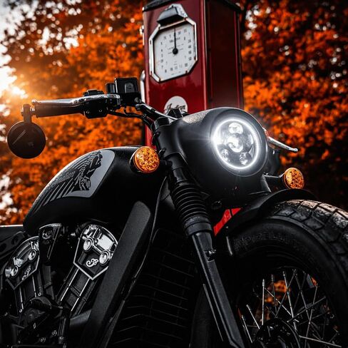 Eagle Lights 8900BG3H 5 3/4" Headlight with White Halo Ring for Harley Davidson and Indian Motorcycles - Generation III/Black Kit in Kuwait
